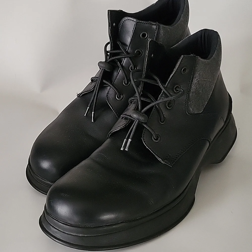 Sisley Men's Black Leather Boots sz EU45 US11 made in Italy and Croatia